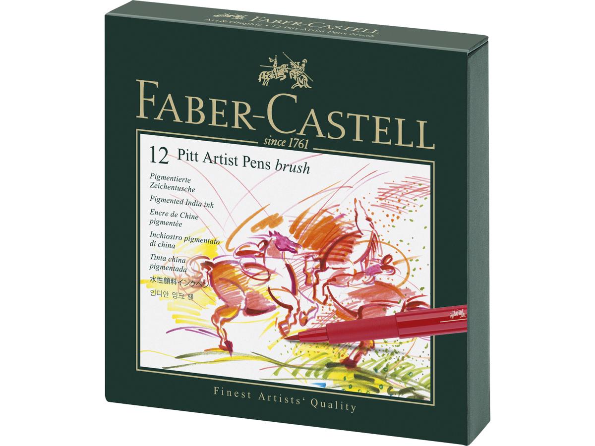 FABER-CASTELL PITT ARTIST PEN BRUSH SET STUDIOBOX 12 STUKS 1
