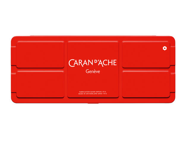 CARAN D'ACHE GOUACHE SET 14 FARBEN MIT TUBE WEISS UND PINSEL 2