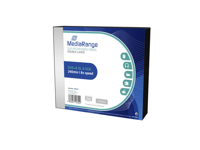 DVD+R MEDIARANGE DL 8.5GB SLIMCASE PACK 5