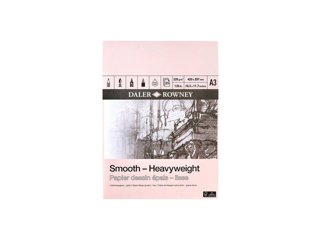 DALER ROWNEY HEAVY WEIGHT BLOCK ZEICHENPAPIER A3 25BLATT
