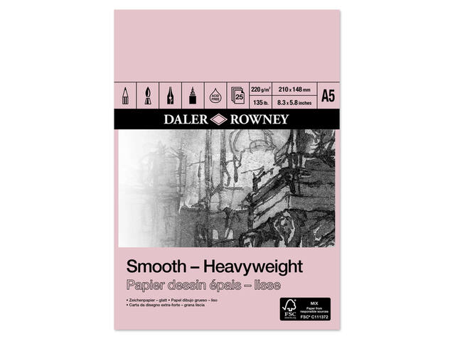 DALER ROWNEY HEAVY WEIGHT BLOCK ZEICHENPAPIER A5 25BLATT