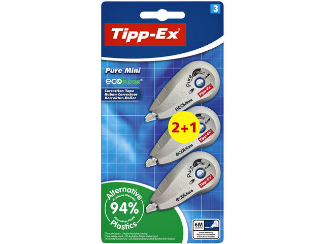 CORRECTIEROLLER TIPP-EX PURE MINI 5MMX6M 2+1 GRA 1
