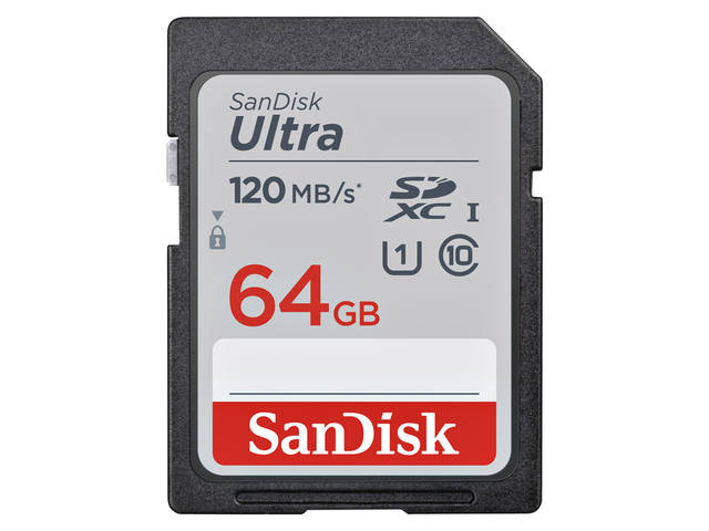 GEHEUGENKAART SANDISK SDXC ULTRA 64GB 120MBS