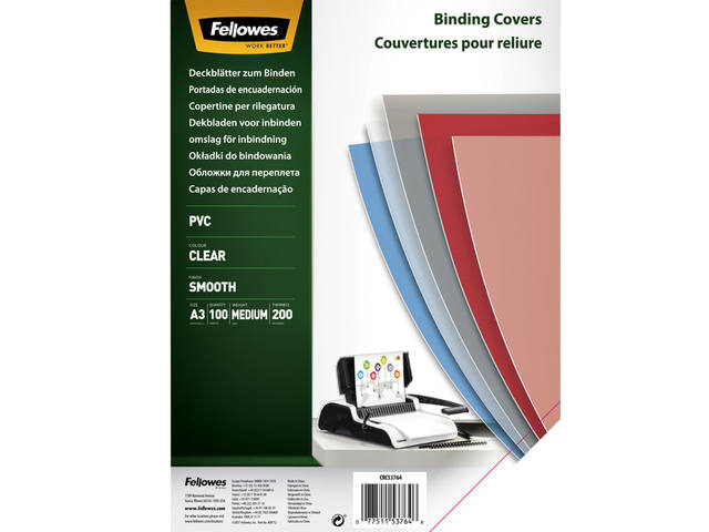 VOORBLAD FELLOWES A3 PVC 200MICRON