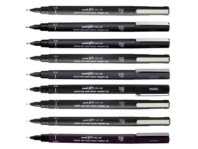 UNI PIN FINELINER SCHWARZ 0,5 MM 2