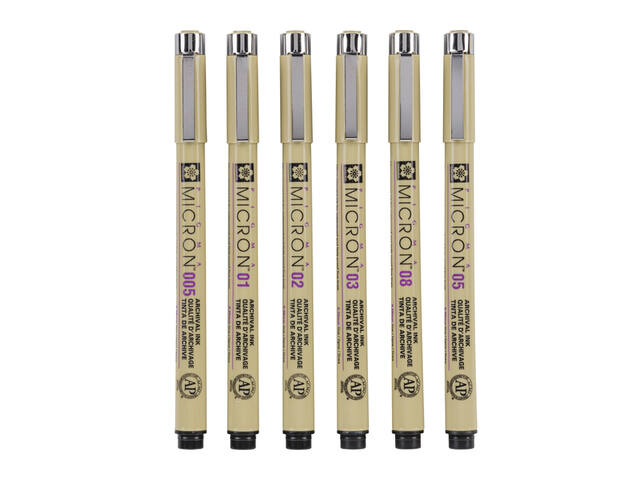 PIGMA MICRON FINELINERSET 6X SCHWARZ 3