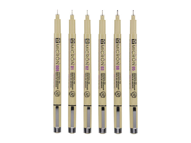 PIGMA MICRON FINELINERSET 6X SCHWARZ 4