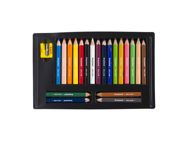 BRUYNZEEL KIDS KORTE EN DIKKE KLEURPOTLODEN SET 20 STUKS 2