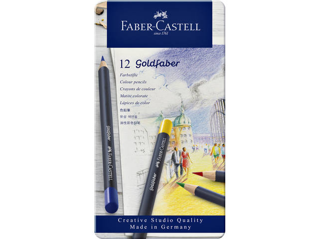FABER CASTELL GOLDFABER FARBSTIFTE 12ER SET METALLETUI FC-114712
