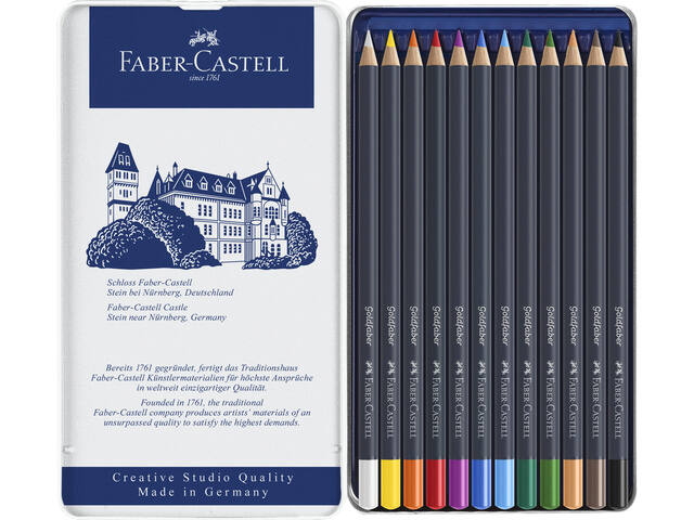 FABER CASTELL GOLDFABER FARBSTIFTE 12ER SET METALLETUI FC-114712 3