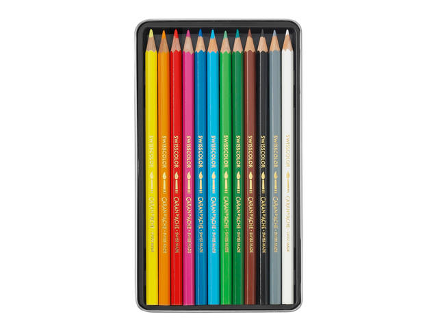 CARAN D'ACHE SWISSCOLOR AQUARELLSTIFTE SET 12 STÜCK 2