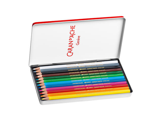 CARAN D'ACHE SWISSCOLOR AQUARELLSTIFTE SET 12 STÜCK 3