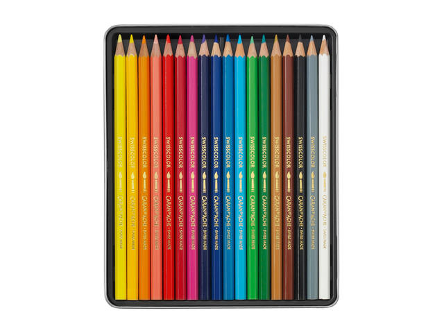 CARAN D'ACHE SWISSCOLOR AQUARELLSTIFTE SET 18 STÜCK 2