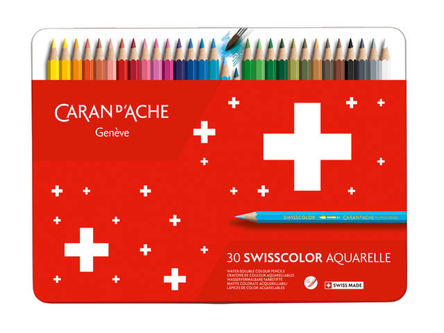 CARAN D'ACHE SWISSCOLOR AQUARELLSTIFTE SET 30 STÜCK