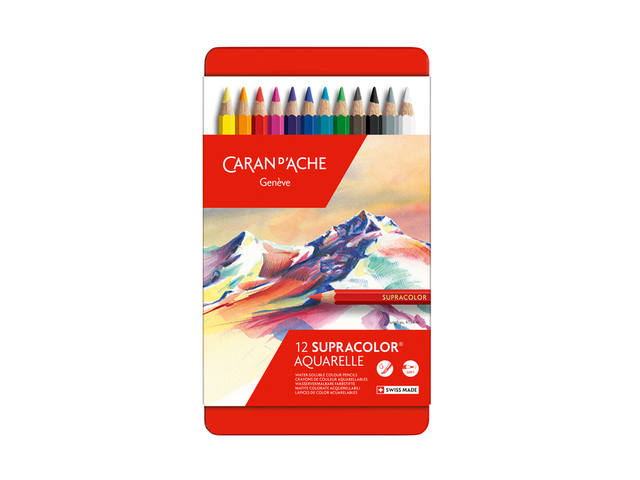 CARAN D'ACHE SUPRACOLOR AQUARELLSTIFTE 12 STÜCK
