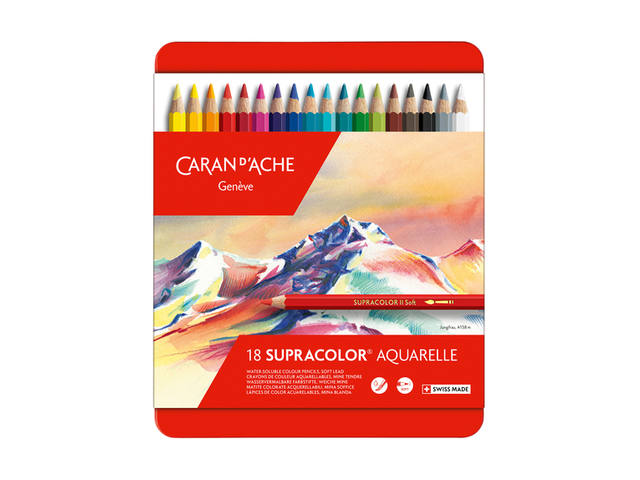 CARAN D'ACHE SUPRACOLOR AQUARELLSTIFTE 18 STÜCK