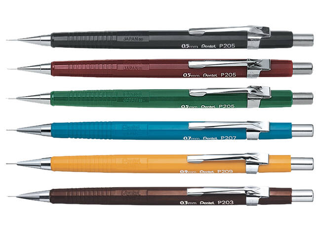 PENTEL DRUCKBLEISTIFT P205 0,5 MM SCHWARZ 2