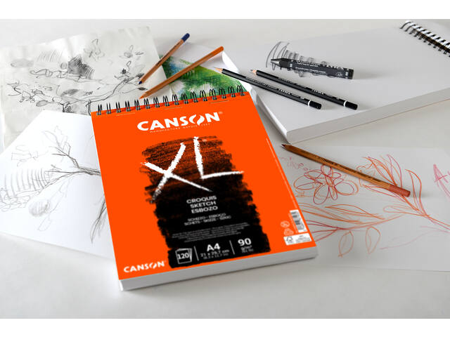 CANSON CROQUIS XL SKIZZENPAPIER SPIRALBLOCK 90GR/M2 A4 120BL 2