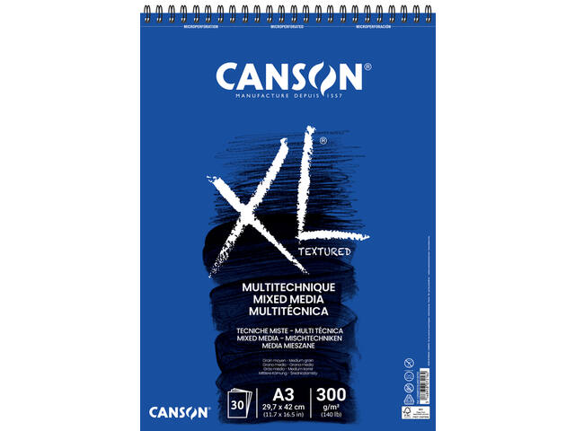 CANSON XL MIXED MEDIA PAPIER A3 BLOCK 30 BLATT