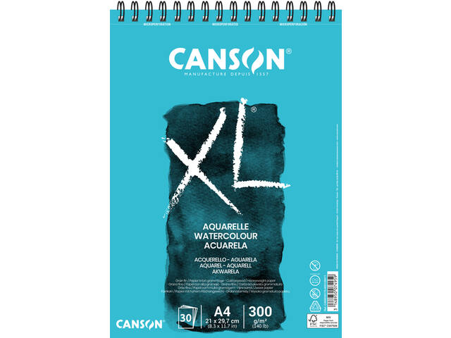 CANSON XL AQUARELLPAPIER A4 BLOCK 30 BLATT