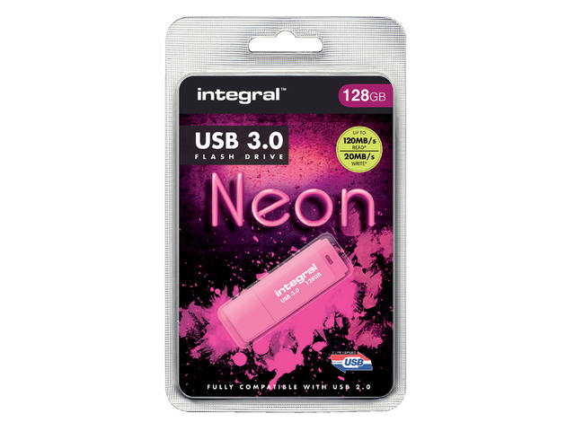USB-STICK INTEGRAL 128GB 3.0 NEON ROZE 1