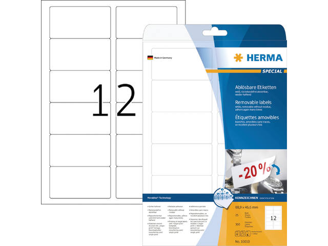 ETIKET HERMA MOVABLE 10010 88.9X46.6MM 300ST
