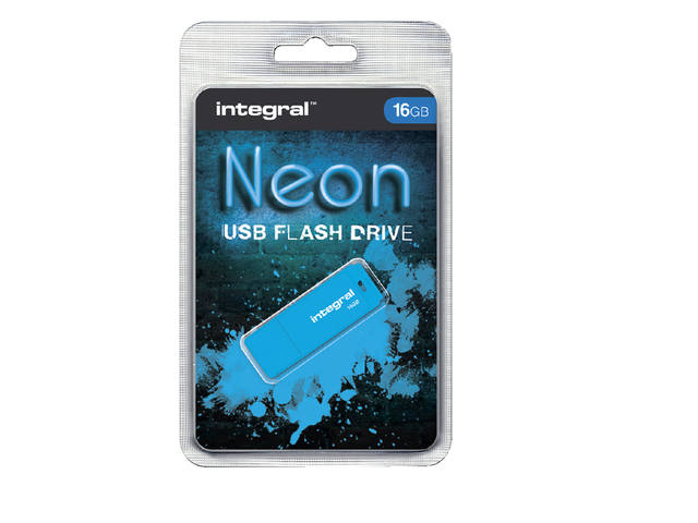 USB-STICK INTEGRAL FD 16GB NEON BLAUW