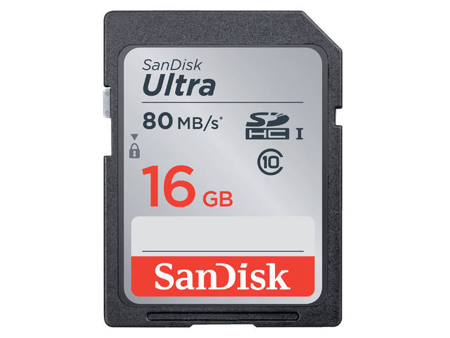GEHEUGENKAART SANDISK SDHC ULTRA 16GB CL10
