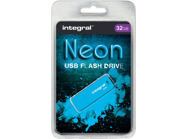 USB-STICK INTEGRAL FD 32GB NEON BLAUW