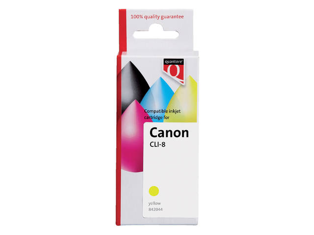 INKCARTRIDGE QUANTORE CANON CLI-8 + CHIP GEEL 1
