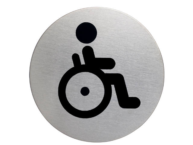 INFOBORD PICTOGRAM DURABLE WC INVALDE ROND 83MM